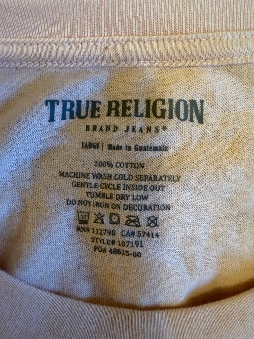 True Religion Light Pink Logo Buddha Graphic Tee - Picture 4 of 5